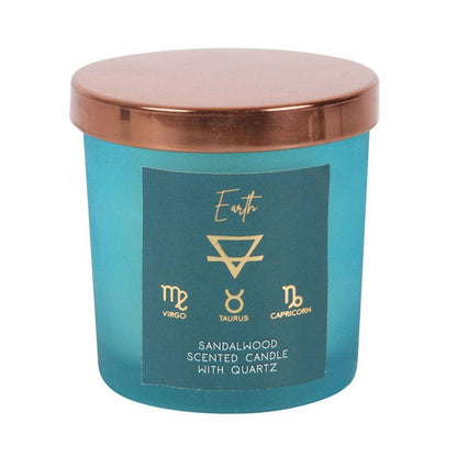Earth Element Sandalwood Crystal Chip Candle - DuvetDay.co.uk