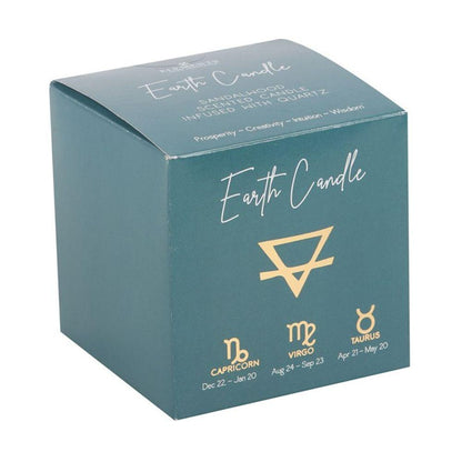 Earth Element Sandalwood Crystal Chip Candle - DuvetDay.co.uk