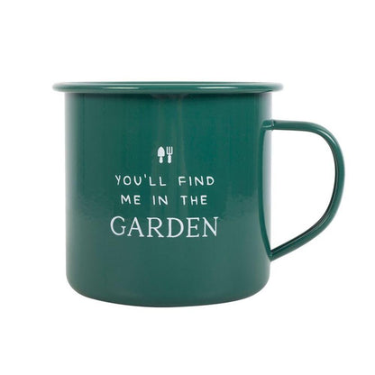 Find Me in the Garden Enamel Mug - DuvetDay.co.uk