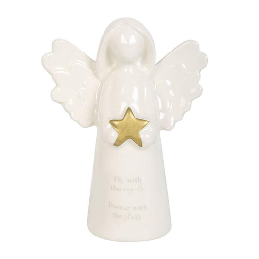 Fly With The Angels Sentiment Angel Ornament - DuvetDay.co.uk