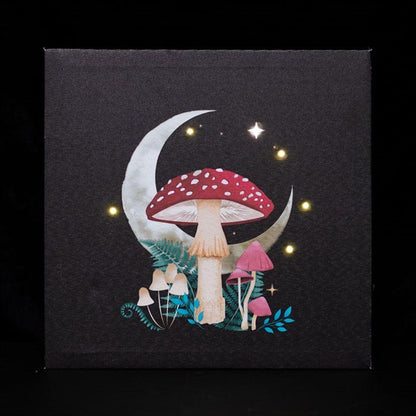 Forest Mushroom Light Up Canvas Plaque - DuvetDay.co.uk
