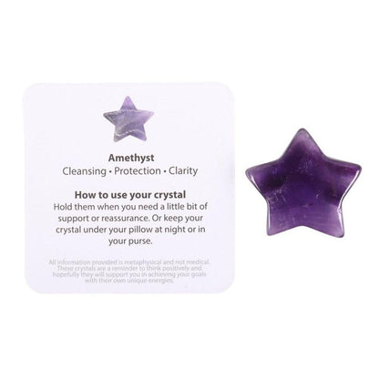 Friends Are Like Stars Lucky Amethyst Crystal Star in a Bag - DuvetDay.co.uk
