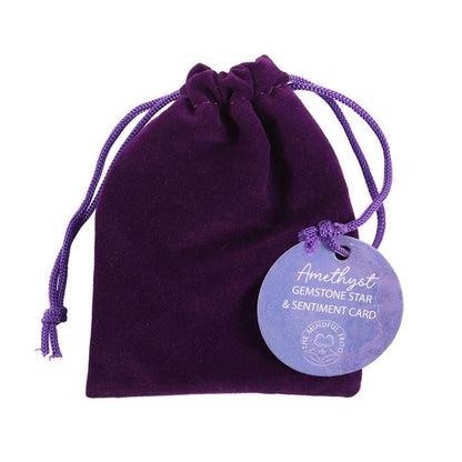 Friends Are Like Stars Lucky Amethyst Crystal Star in a Bag - DuvetDay.co.uk