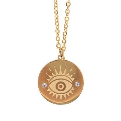 Gold Toned All Seeing Eye Necklace - DuvetDay.co.uk