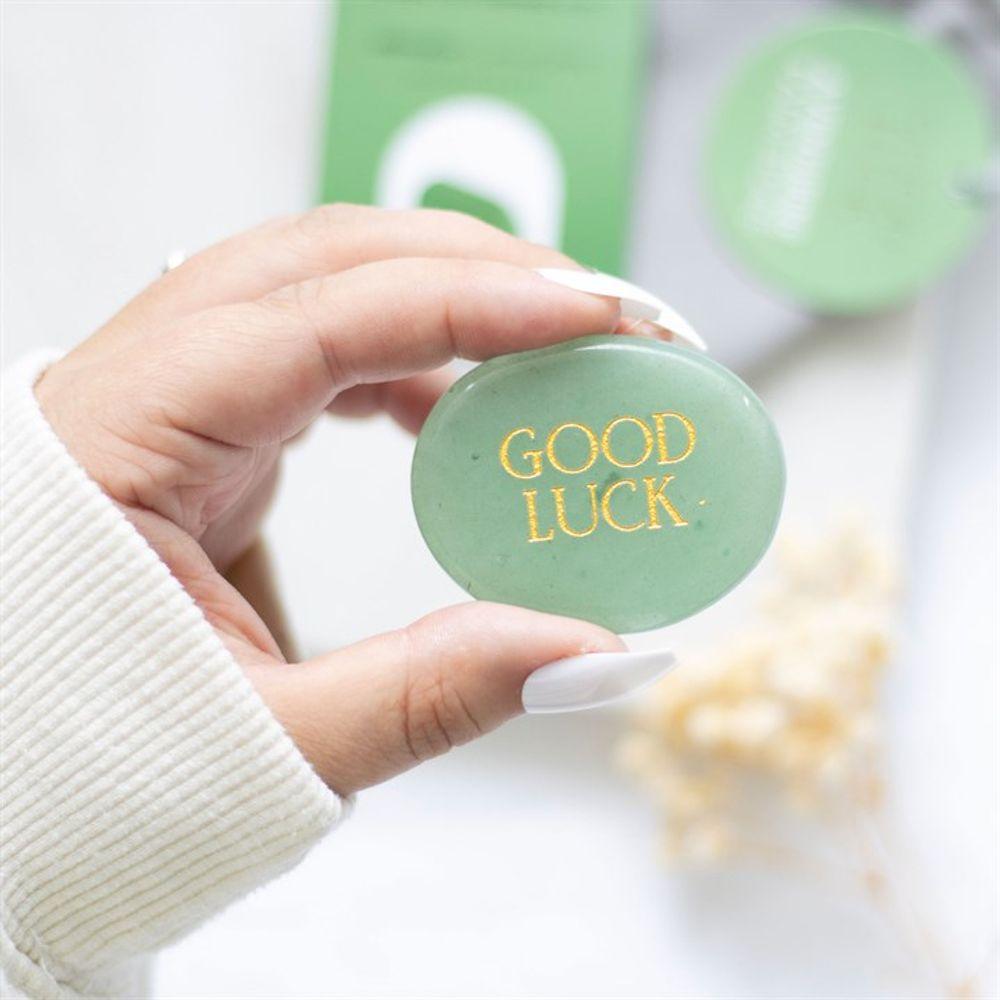 Good Luck Aventurine Crystal Palm Stone - DuvetDay.co.uk