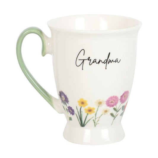 Grandma Wildflower Pedestal Mug - DuvetDay.co.uk