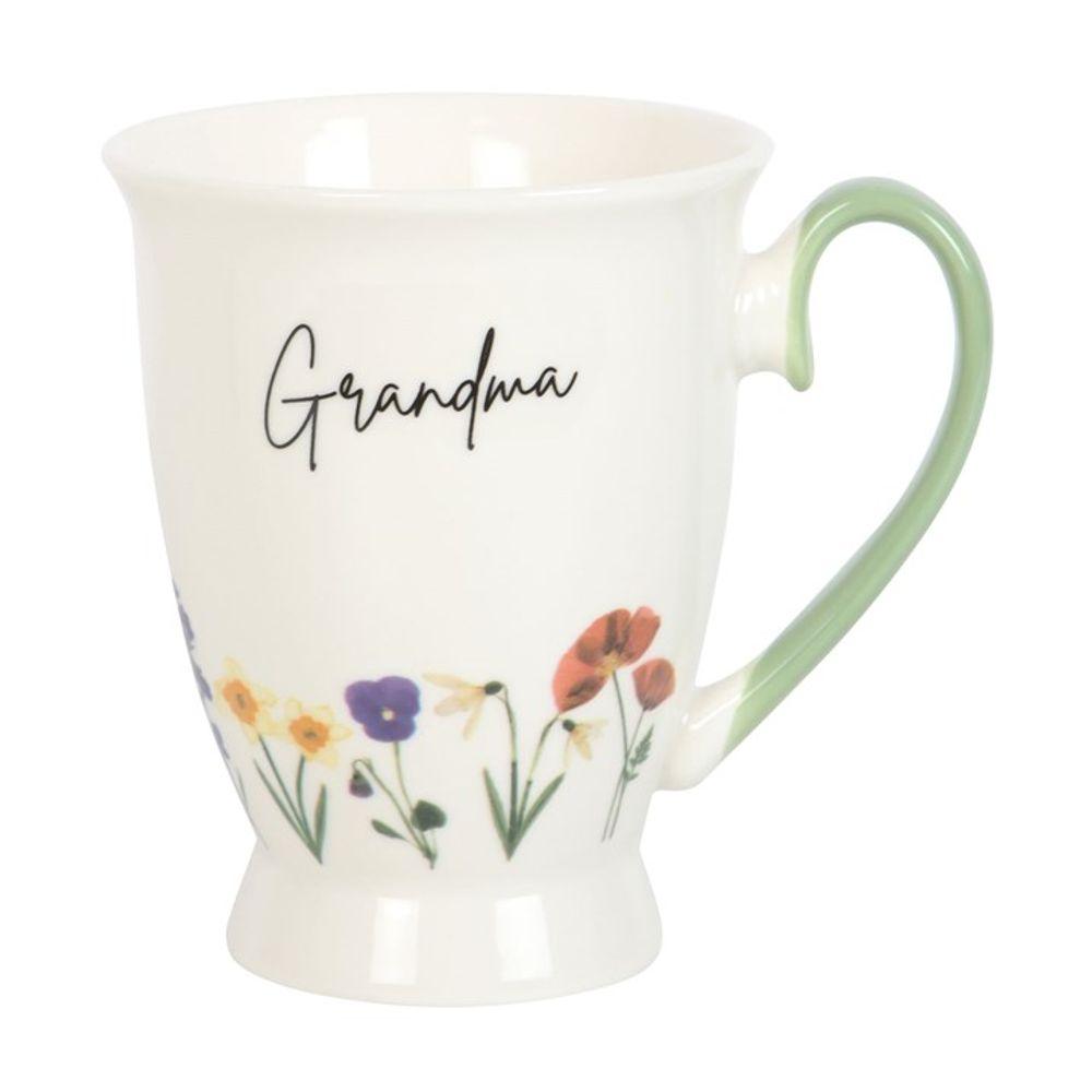 Grandma Wildflower Pedestal Mug - DuvetDay.co.uk