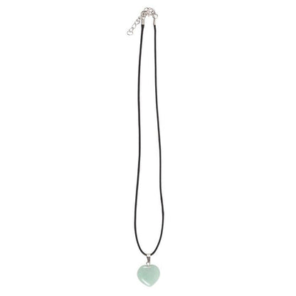 Green Adventurine Healing Crystal Heart Necklace - DuvetDay.co.uk