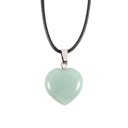 Green Adventurine Healing Crystal Heart Necklace - DuvetDay.co.uk