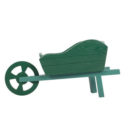 Green Resin Wheelbarrow Planter - DuvetDay.co.uk