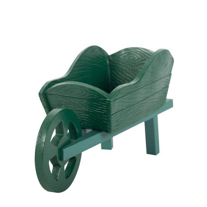 Green Resin Wheelbarrow Planter - DuvetDay.co.uk