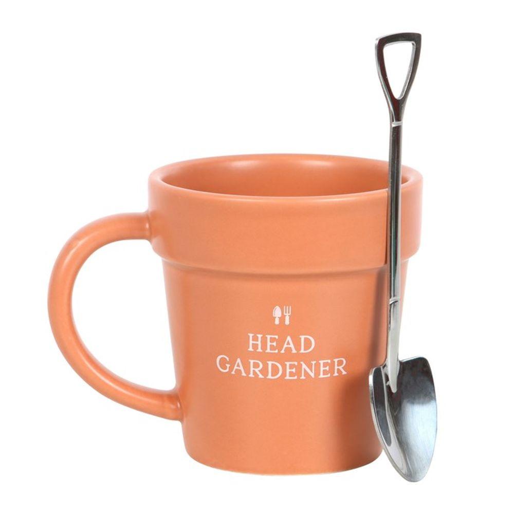 Head Gardener Ceramic Plant Pot Mug and Spoon - DuvetDay.co.uk