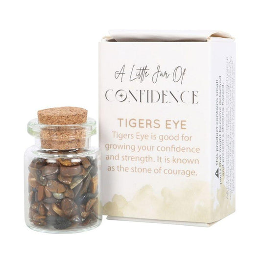 Jar of Confidence Tiger's Eye Crystal in a Matchbox - DuvetDay.co.uk
