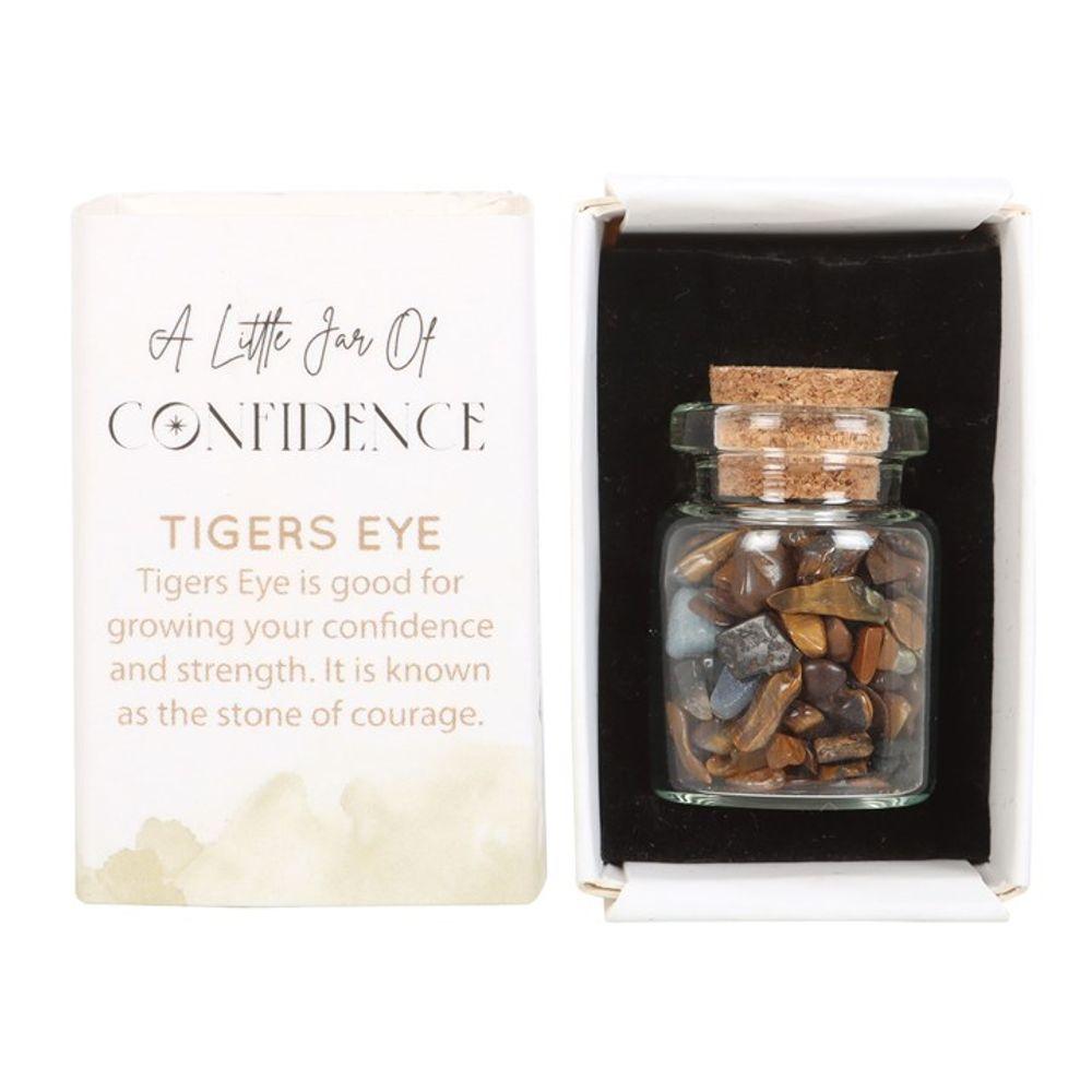 Jar of Confidence Tiger's Eye Crystal in a Matchbox - DuvetDay.co.uk