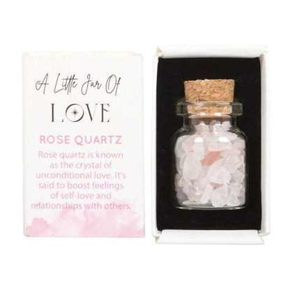 Jar of Love Rose Quartz Crystal in a Matchbox - DuvetDay.co.uk