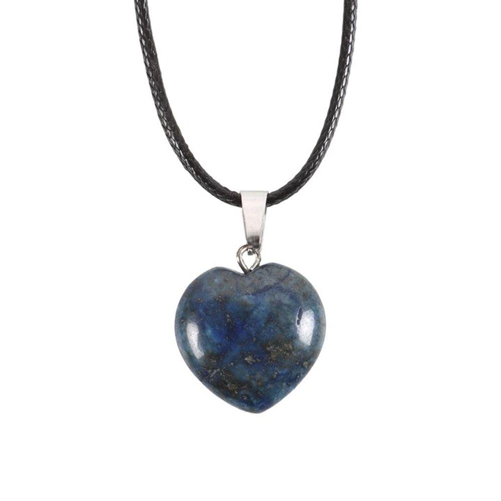 Lapis Lazuli Healing Crystal Heart Necklace - DuvetDay.co.uk