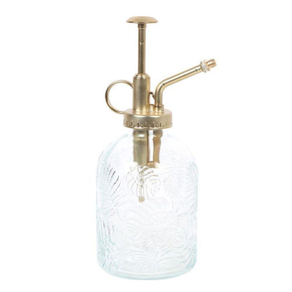 Large Leaf Print Glass Plant Mister - DuvetDay.co.uk