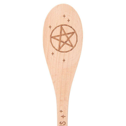 Little Witch in All of Us Wooden Pentagram Spoon - DuvetDay.co.uk