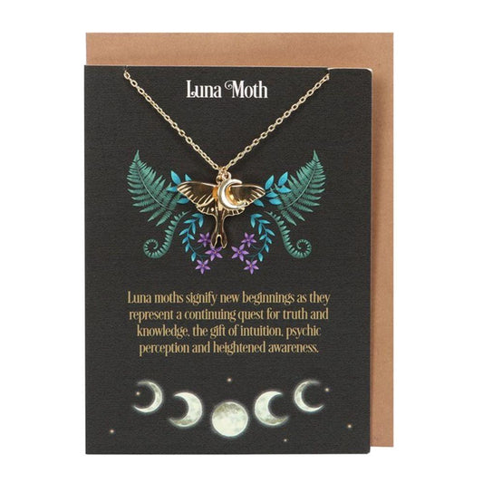 Luna Moth Necklace Card - DuvetDay.co.uk