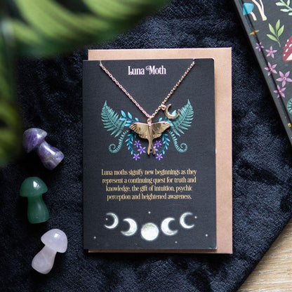 Luna Moth Necklace Card - DuvetDay.co.uk