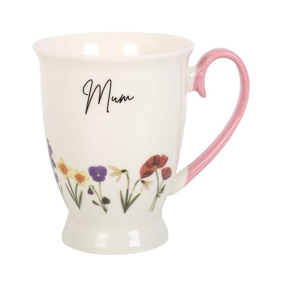 Mum Wildflower Pedestal Mug - DuvetDay.co.uk