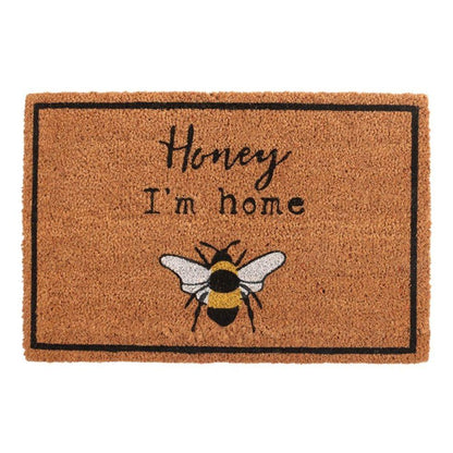 Natural Honey I’m Home Bee Doormat - DuvetDay.co.uk