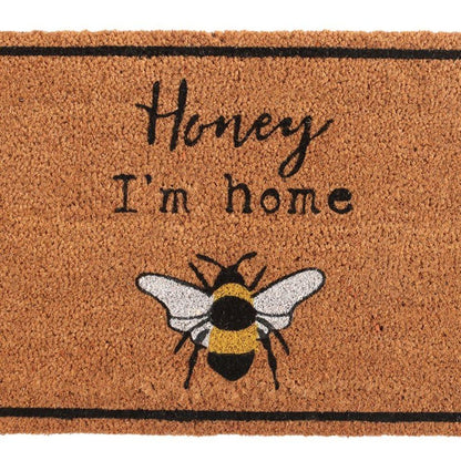 Natural Honey I’m Home Bee Doormat - DuvetDay.co.uk