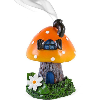 Orange Smoking Toadstool Incense Cone Holder - DuvetDay.co.uk