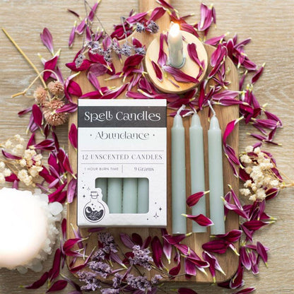Pack of 12 Abundance Spell Candles - DuvetDay.co.uk