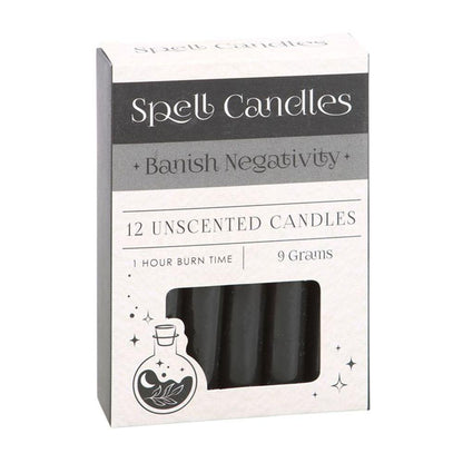 Pack of 12 Banish Negativity Spell Candles - DuvetDay.co.uk