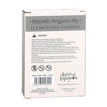 Pack of 12 Banish Negativity Spell Candles - DuvetDay.co.uk