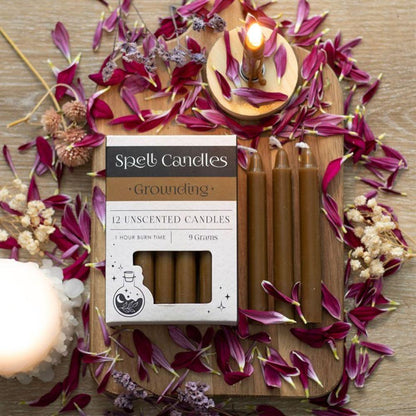 Pack of 12 Grounding Spell Candles - DuvetDay.co.uk