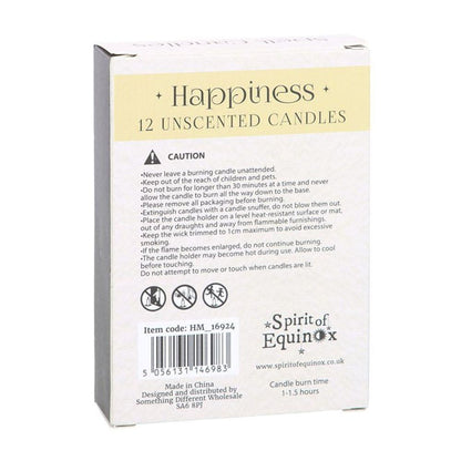Pack of 12 Happiness Spell Candles - DuvetDay.co.uk
