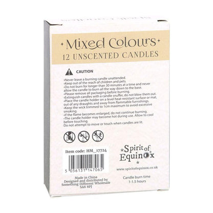 Pack of 12 Mixed Colour Spell Candles - DuvetDay.co.uk