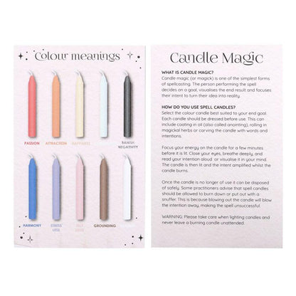 Pack of 12 Mixed Colour Spell Candles - DuvetDay.co.uk