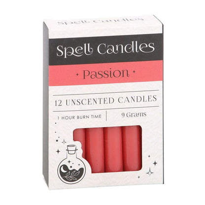 Pack of 12 Passion Spell Candles - DuvetDay.co.uk