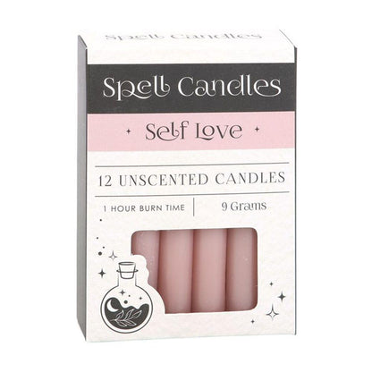 Pack of 12 Self Love Spell Candles - DuvetDay.co.uk