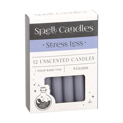 Pack of 12 Stress Less Spell Candles - DuvetDay.co.uk