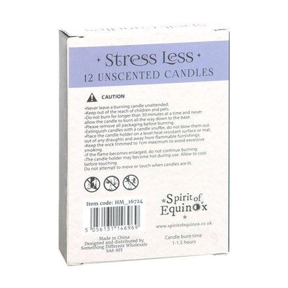 Pack of 12 Stress Less Spell Candles - DuvetDay.co.uk
