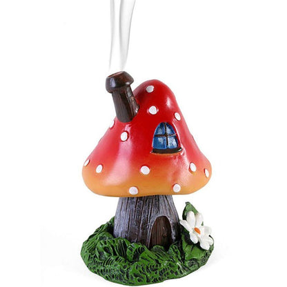 Red Smoking Toadstool Incense Cone Holder - DuvetDay.co.uk