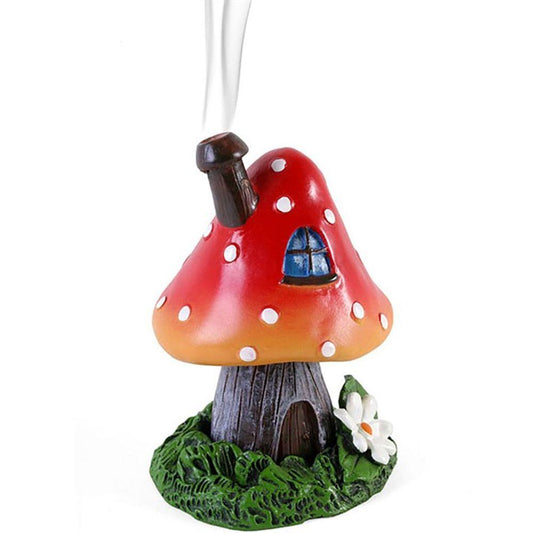 Red Smoking Toadstool Incense Cone Holder - DuvetDay.co.uk