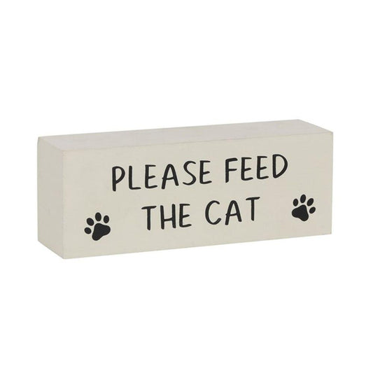 Reversible Cat Has Been Fed Block Sign - DuvetDay.co.uk