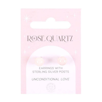 Rose Quartz Semi Precious Crystal Earrings - DuvetDay.co.uk