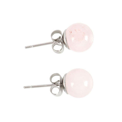 Rose Quartz Semi Precious Crystal Earrings - DuvetDay.co.uk
