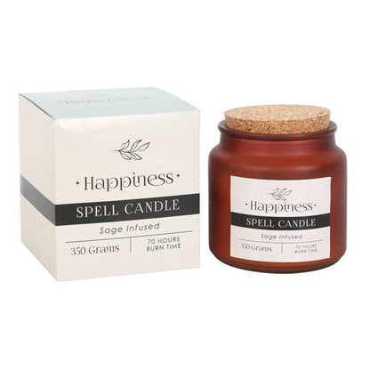 Sage Infused Happiness Spell Candle - DuvetDay.co.uk