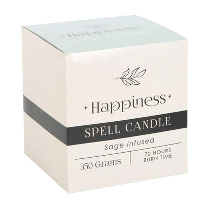Sage Infused Happiness Spell Candle - DuvetDay.co.uk