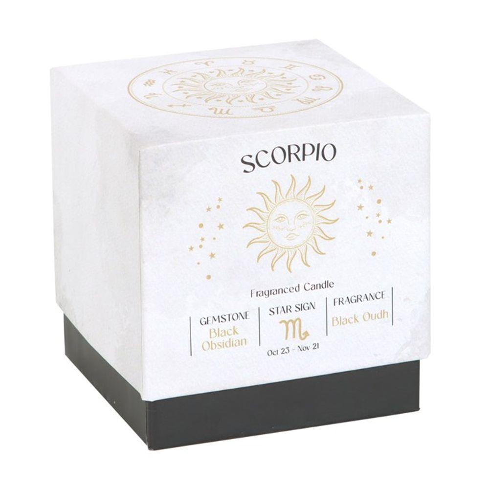 Scorpio Black Oudh Gemstone Zodiac Candle - DuvetDay.co.uk