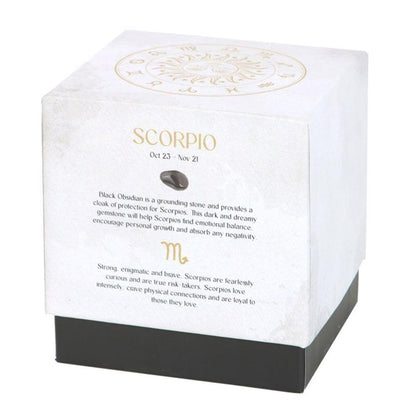 Scorpio Black Oudh Gemstone Zodiac Candle - DuvetDay.co.uk