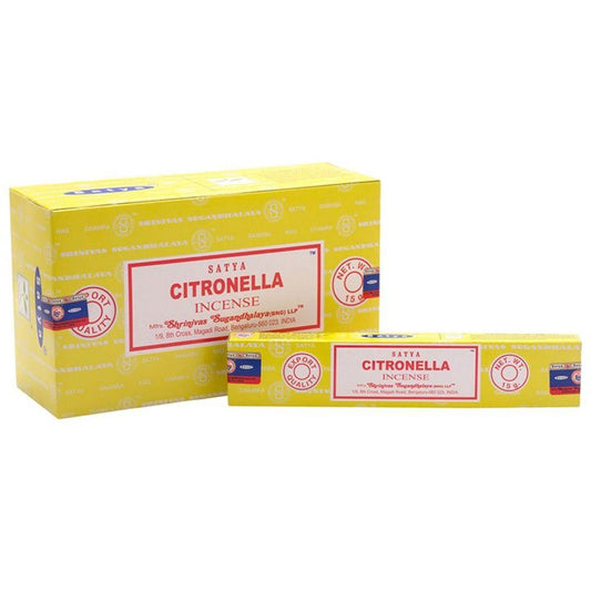 Set of 12 Packets of Citronella Incense Sticks by Satya - DuvetDay.co.uk