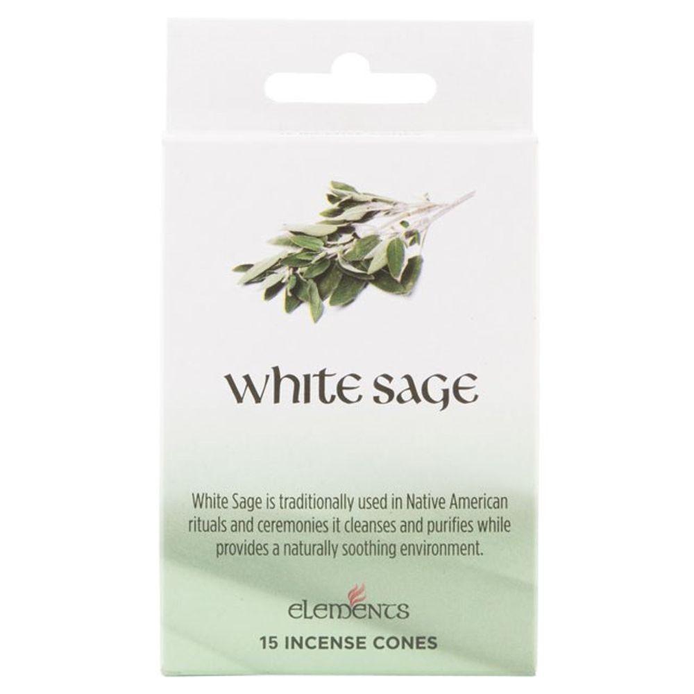 Set of 12 Packets of Elements White Sage Incense Cones - DuvetDay.co.uk